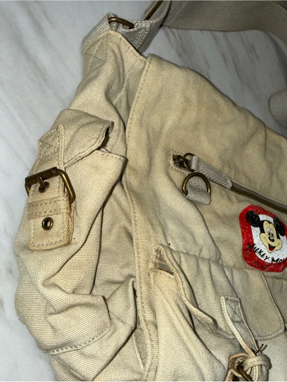 Mickey Mouse club Vinatge khaki mail bag